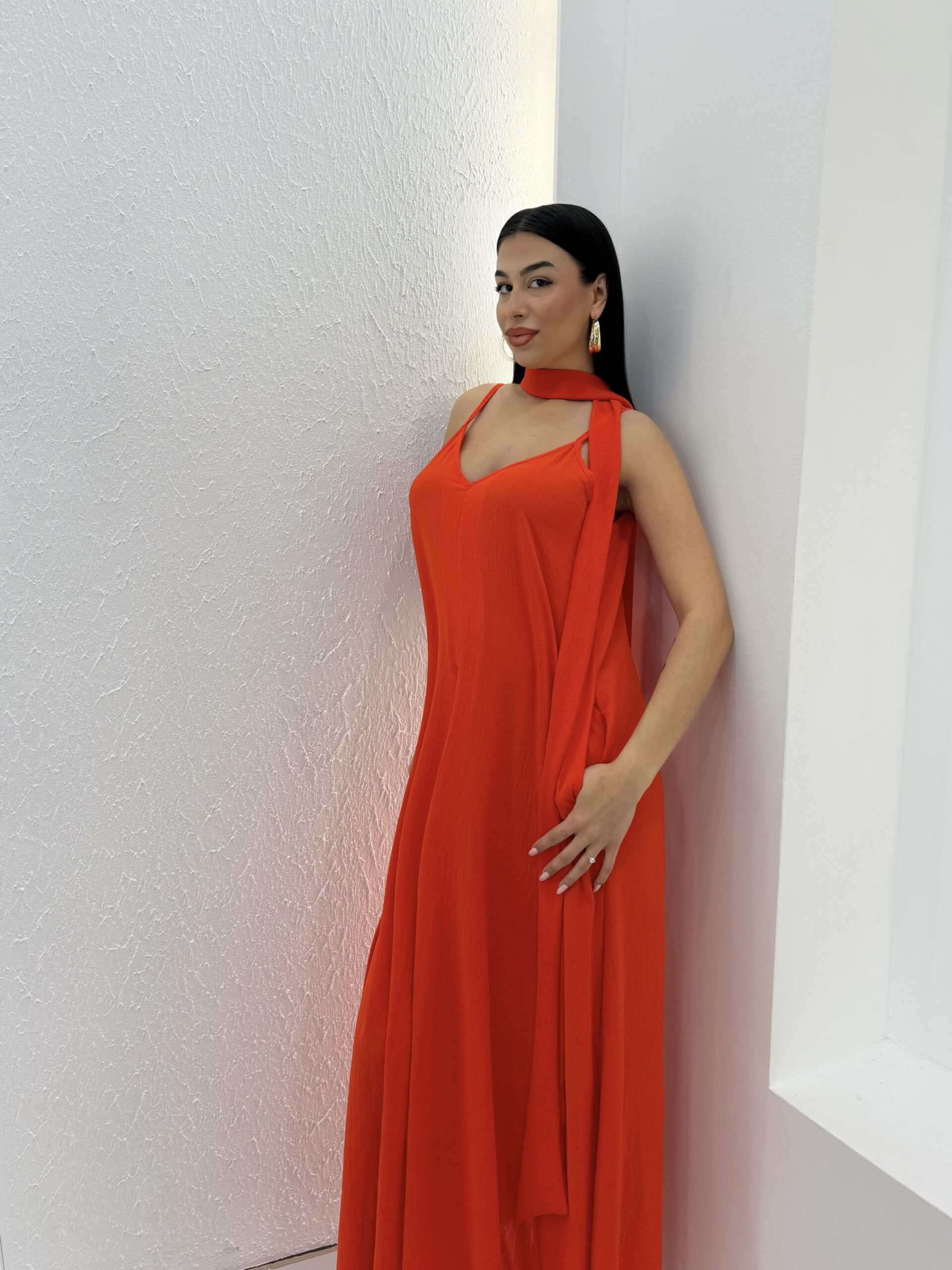 img_9173-1 Paspartou Dress Κοραλλί - Image 1