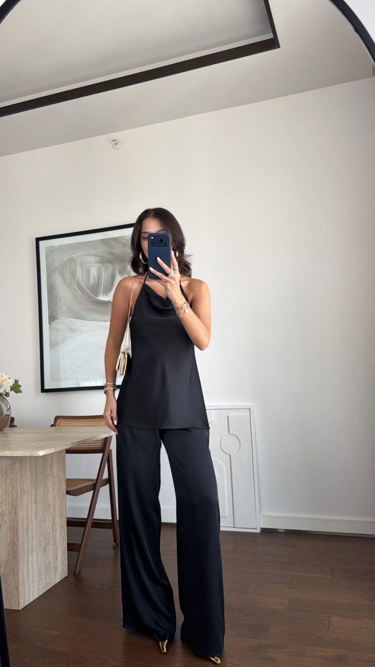 Claire Satin Set Μαύρο - Image 3