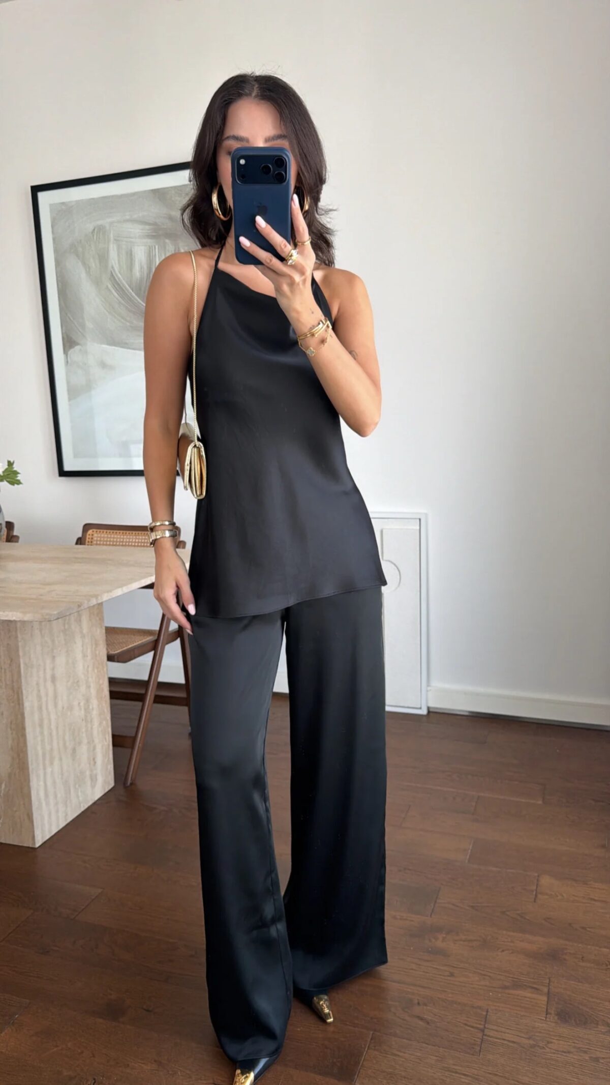 Claire Satin Set Μαύρο - Image 4