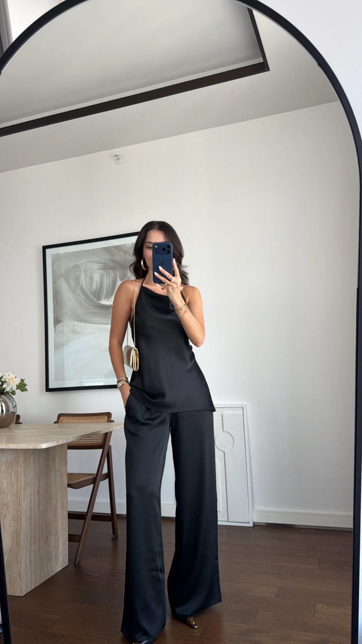 Claire Satin Set Μαύρο - Image 6