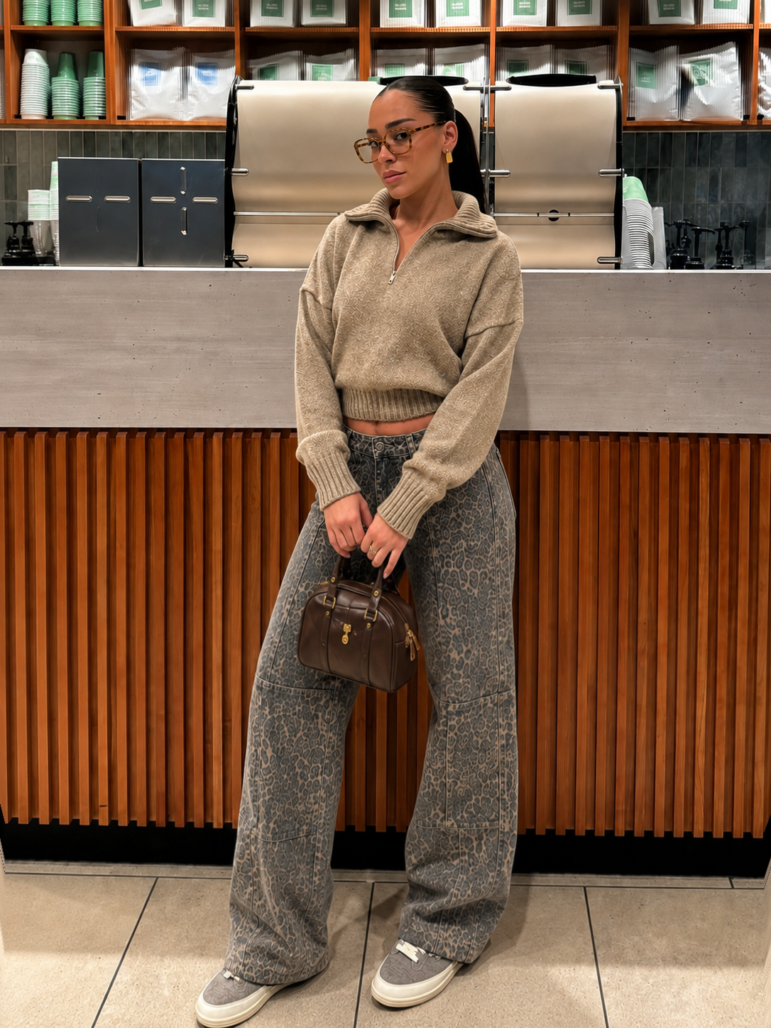 img_1575 Grey Cargo Leopard Pants - Image 1